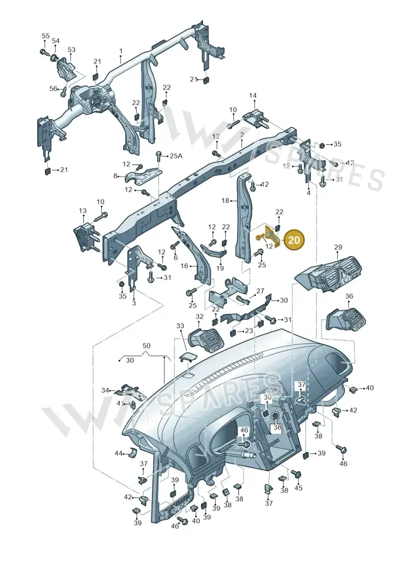 1K1857954 — Volkswagen Golf (2011-2013) diagram 649857000, position 20