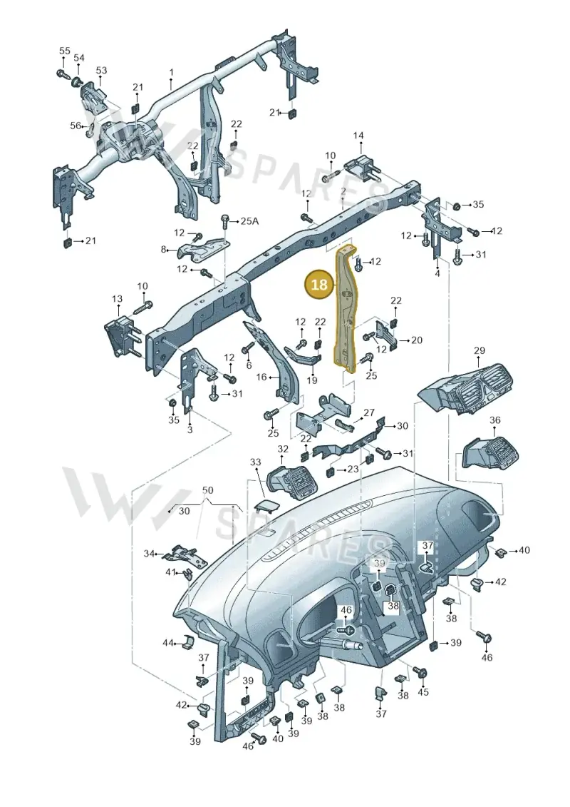 1K1858784C — Volkswagen Golf (2011-2013) diagram 649857000, position 18