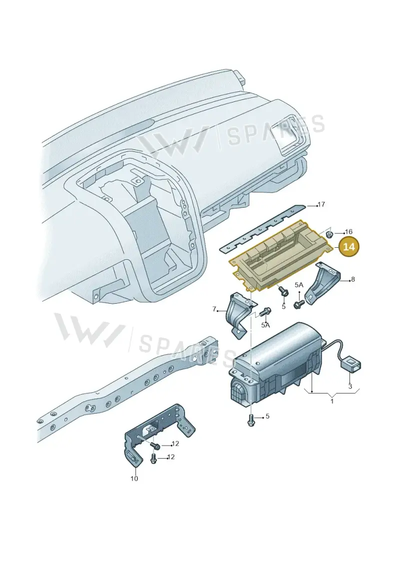 1K1880215A — Volkswagen Scirocco 2.0 (2014-2017) diagram 651880100, position 14