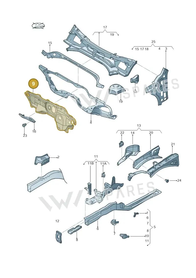 1K2804011H — Volkswagen Beetle (2016-2019) diagram 715803000, position 9