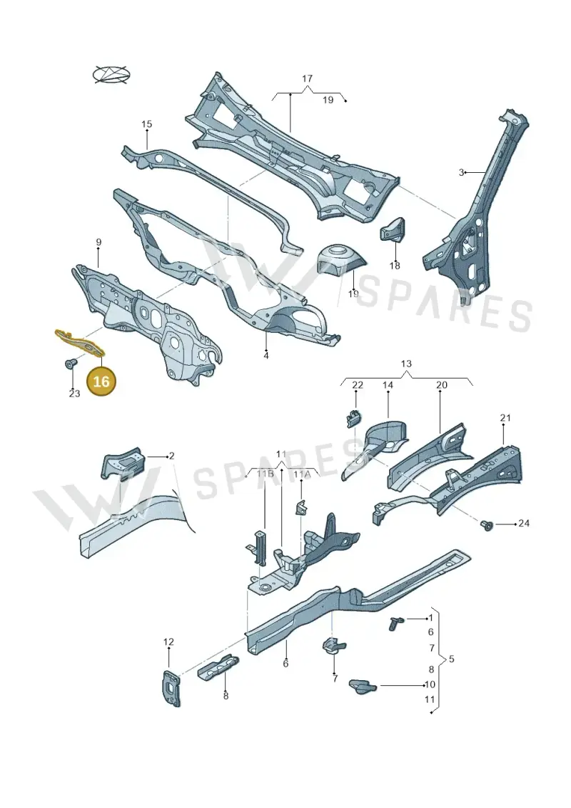1K2805367 — Volkswagen New beetle cabriolet (2016-2019) diagram 716803000, position 16