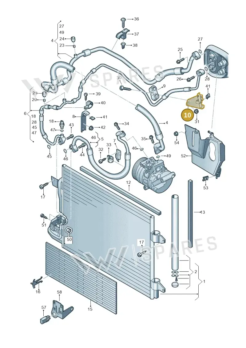1K2820769 — Volkswagen Scirocco 2.0 (2014-2017) diagram 649260410, position 10