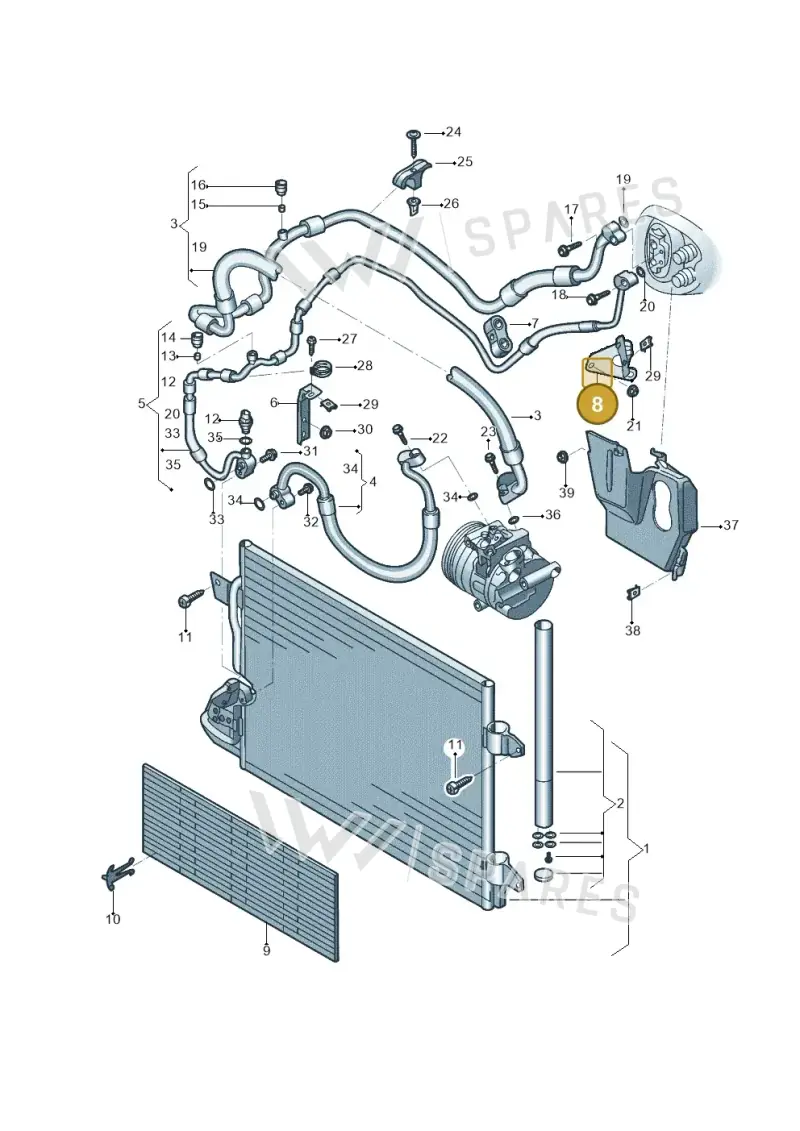 1K2820769 — Volkswagen Beetle (2016-2019) diagram 801260041, position 8