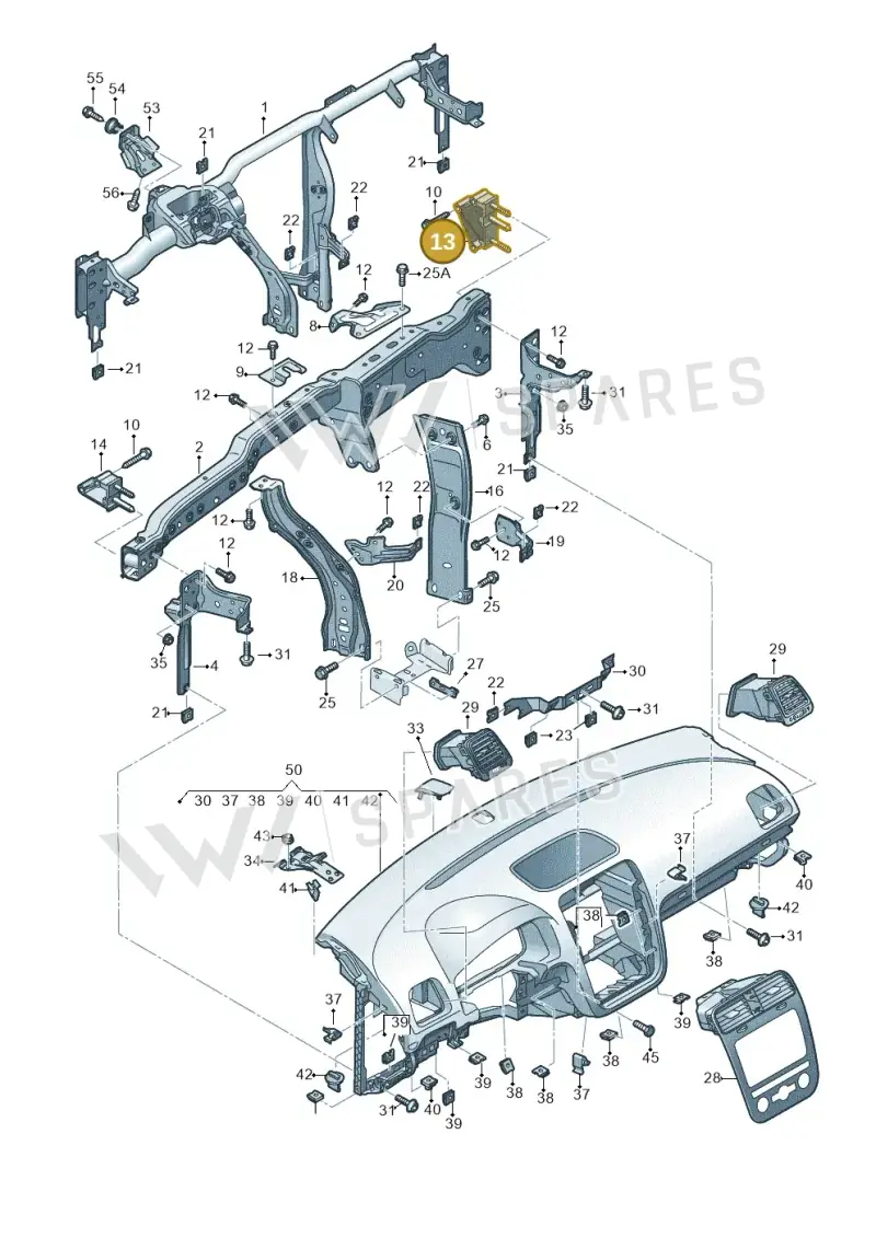 1K2857022D — Volkswagen Scirocco 2.0 (2014-2017) diagram 786857000, position 13