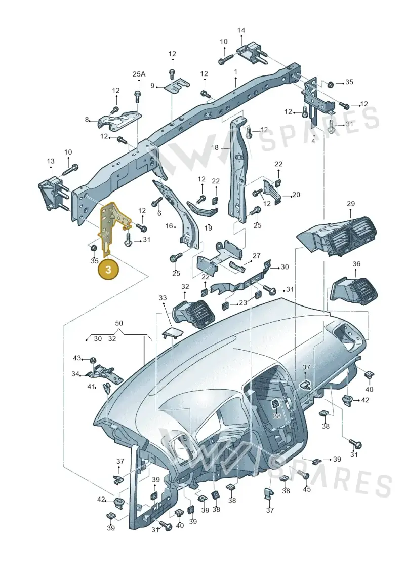 1K2858505D — Volkswagen EOS-Cabriolet-Coupe (2006-) diagram 482857000, position 3
