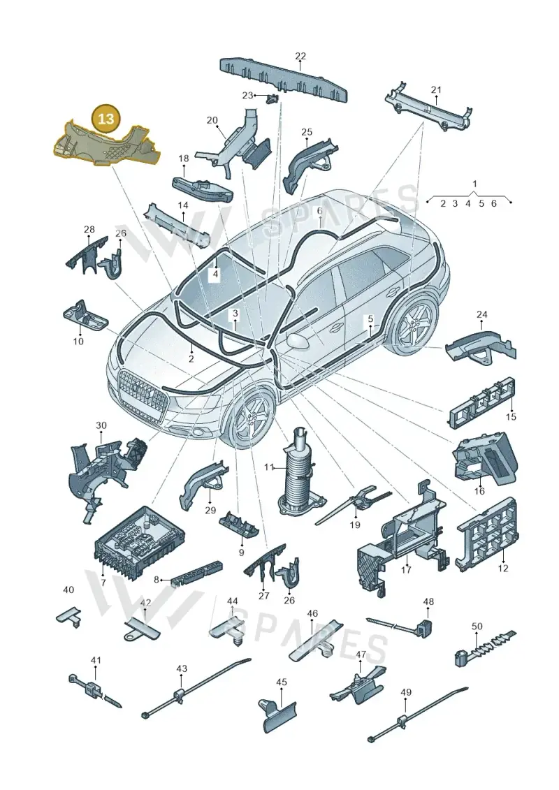 1K2971822D — Audi Q3 (2014-2019) diagram 728971800, position 13
