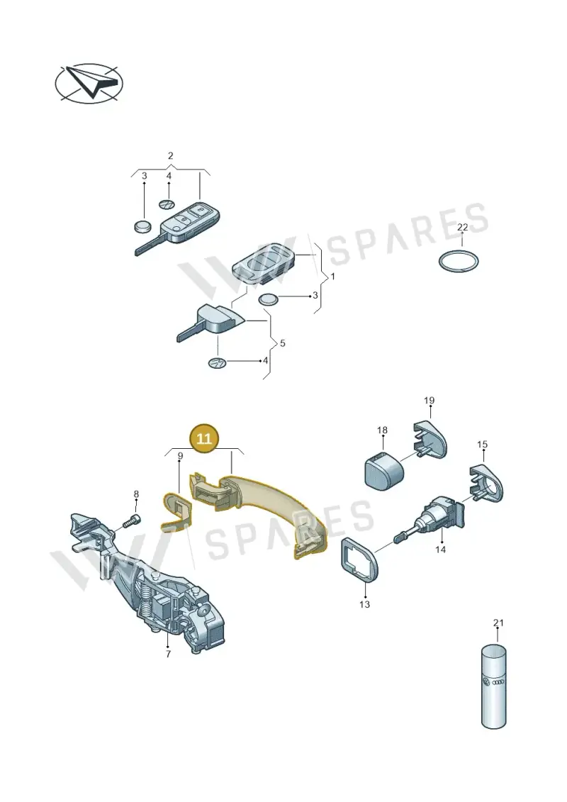 1K5837205BGRU — Volkswagen Golf Plus (2011-2014) diagram 459837100, position 11