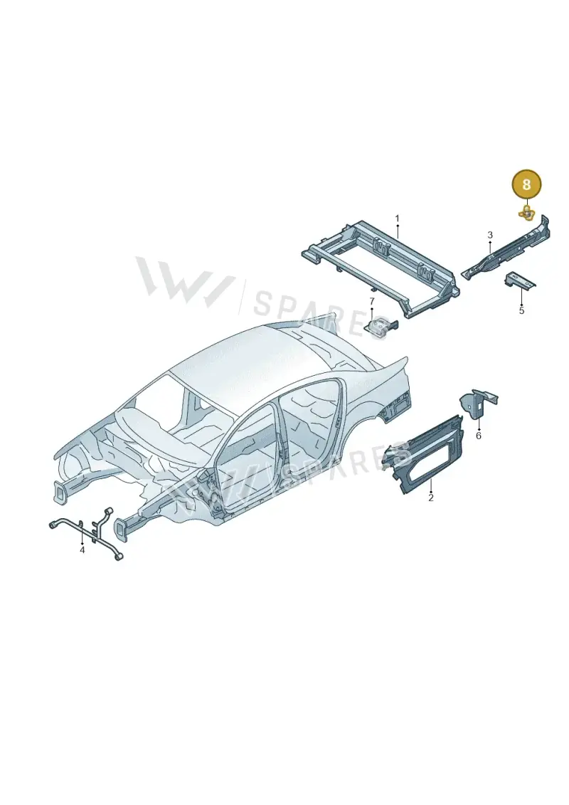 1K6971360 — Volkswagen Jetta (2014-2017) diagram 692803700, position 8