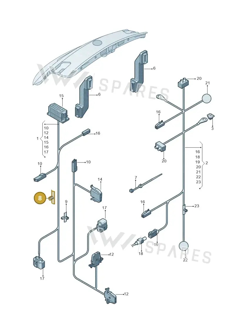 1K6971848 — Volkswagen Tiguan (2009-2019) diagram 688972820, position 8
