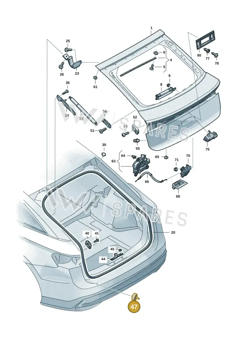 1K8827951 — Volkswagen ID.7 Limousine Pro (2023-) diagram 14b827000, position 47
