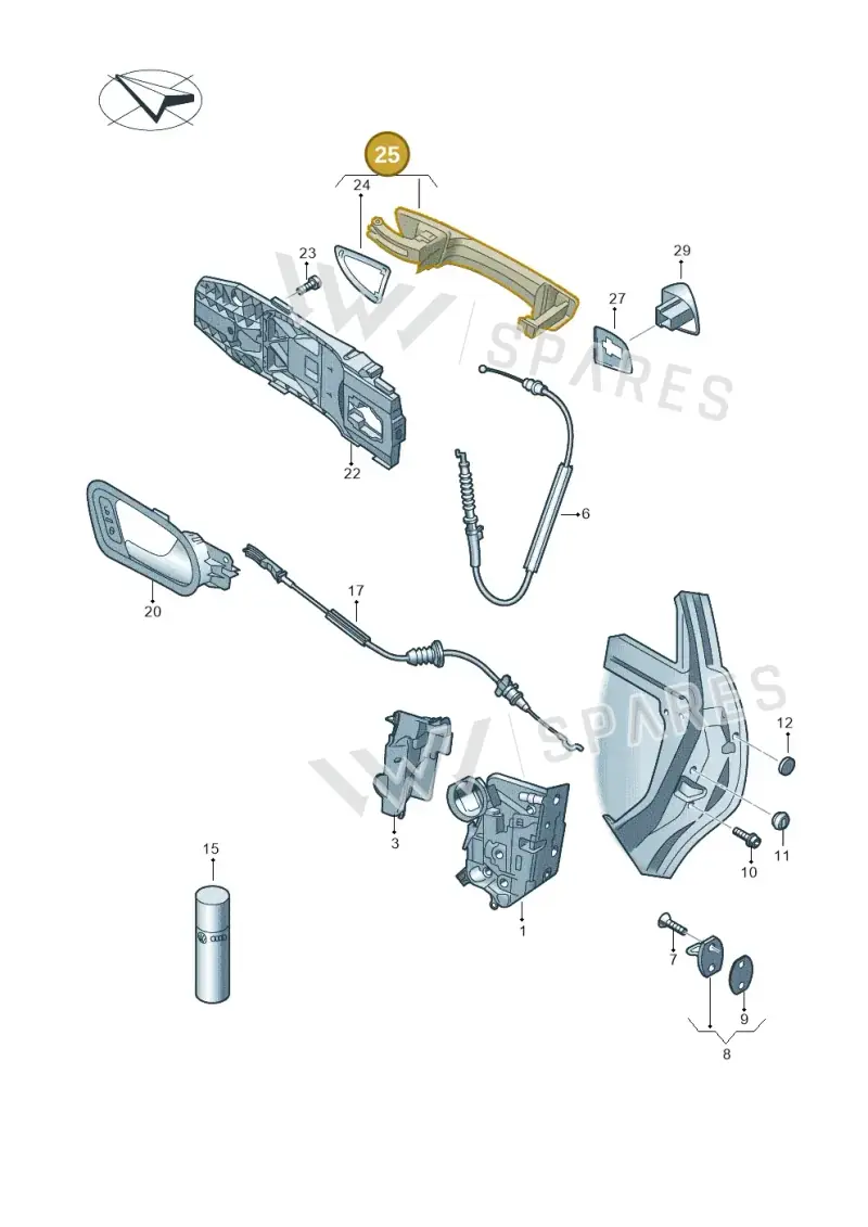 1K8837205FGRU — Volkswagen Golf (2011-2013) diagram 649839000, position 25