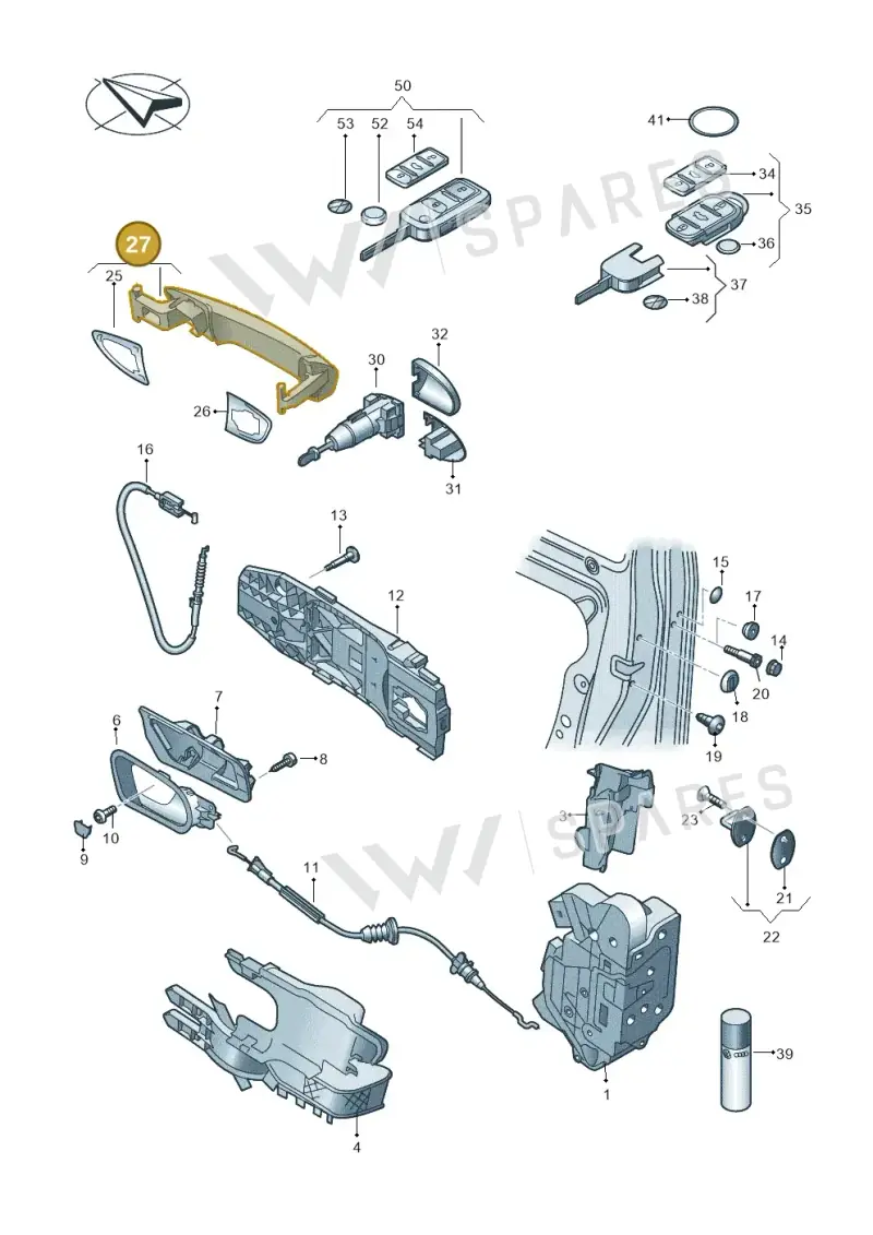 1K8837205FGRU — Volkswagen Sharan BlueMotion (2015-2022) diagram 651837000, position 27