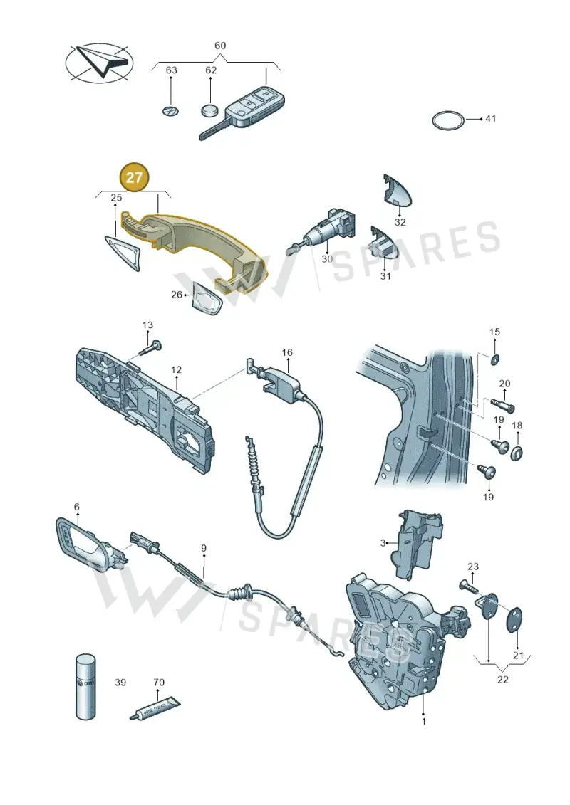 1K8837206FGRU — Volkswagen Golf Cabriolet (2011-2016) diagram 718837000, position 27