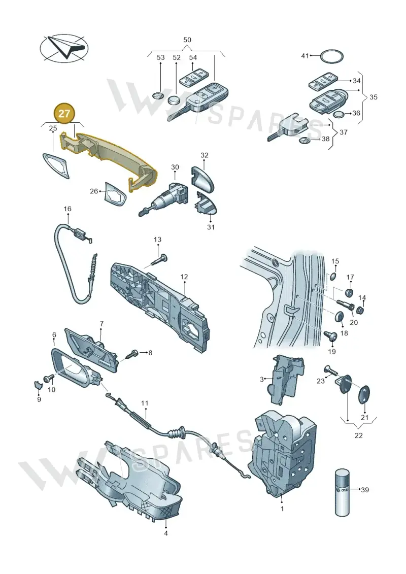 1K8837206FGRU — Volkswagen Sharan BlueMotion (2015-2022) diagram 651837000, position 27