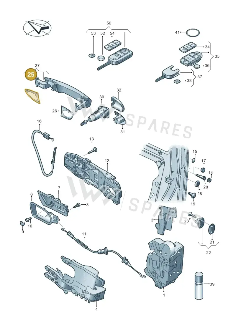 1K8837209C9B9 — Volkswagen Sharan BlueMotion (2015-2022) diagram 651837000, position 25