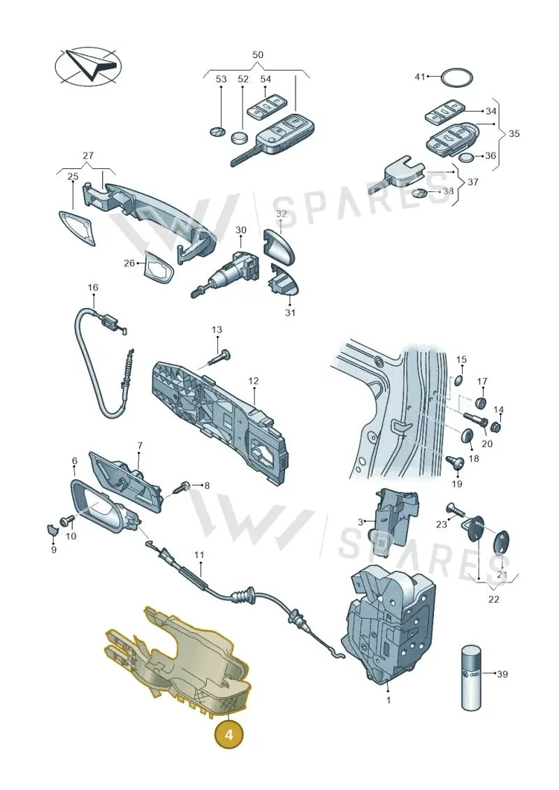 1K8837868C — Volkswagen Scirocco 2.0 (2014-2017) diagram 651837000, position 4