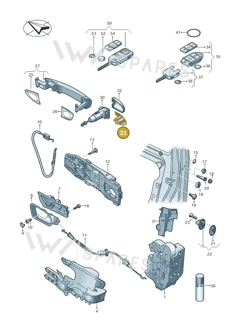 1K8839167BGRU — Volkswagen Sharan BlueMotion (2015-2022) diagram 651837000, position 31