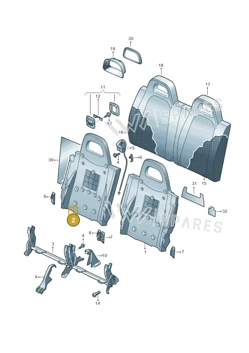 1K8885504 — Volkswagen Scirocco 2.0 (2014-2017) diagram 651885700, position 2