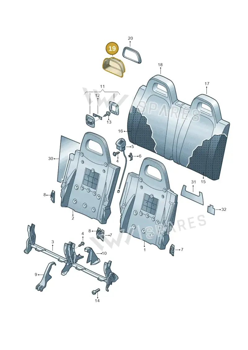 1K8885607B82V — Volkswagen Scirocco 2.0 (2014-2017) diagram 651885700, position 19