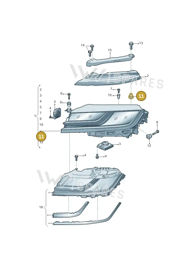 1K8941141 — Volkswagen CC Fastback (2018-) diagram 826941010, position 11