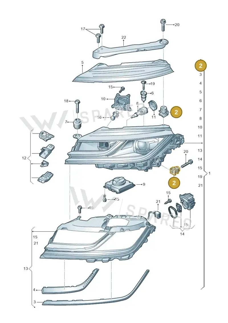 1K8941141 — Volkswagen Arteon (2017-2023) diagram 828941000, position 2