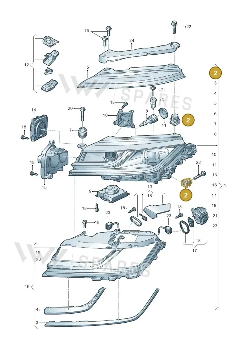 1K8941141 — Volkswagen Arteon (2017-2023) diagram 828941100, position 2