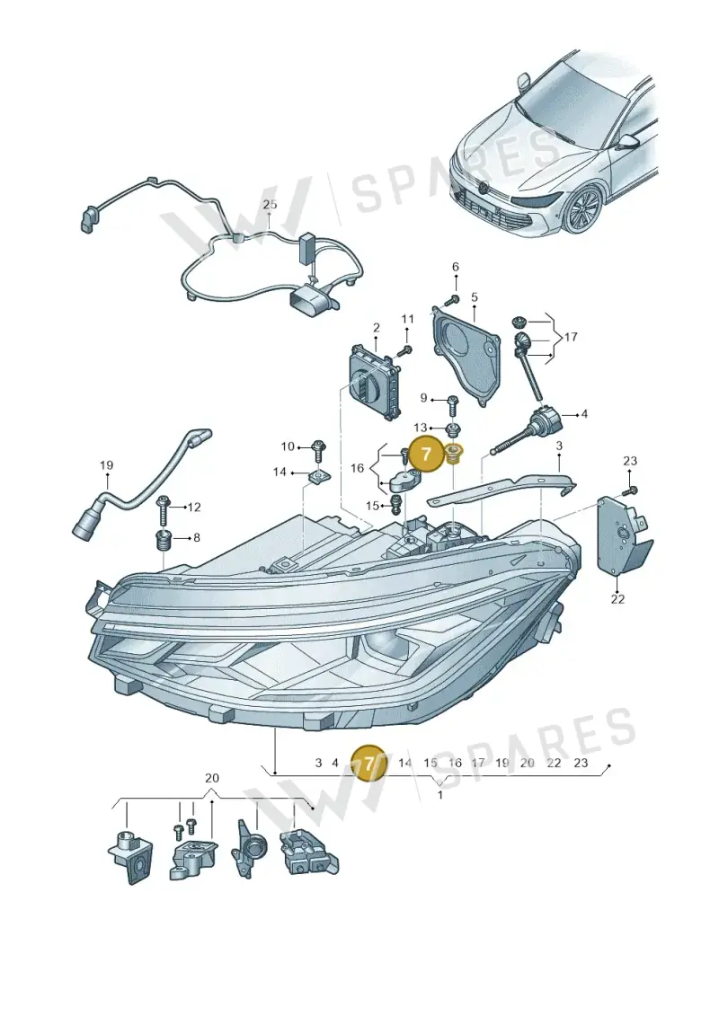 1K8941141 — Volkswagen Passat estate (2023-) diagram 3j0941010, position 7