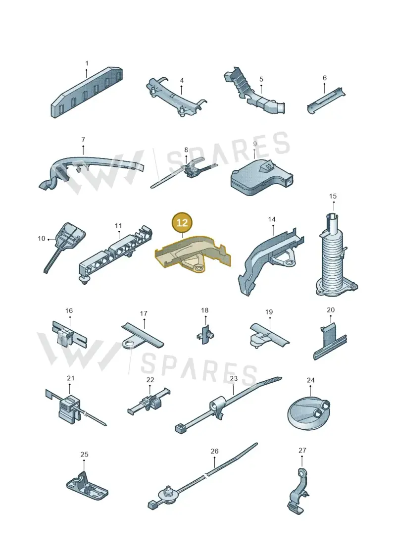1K8971615E — Volkswagen Tiguan 4Motion (2011-2018) diagram 634971850, position 12