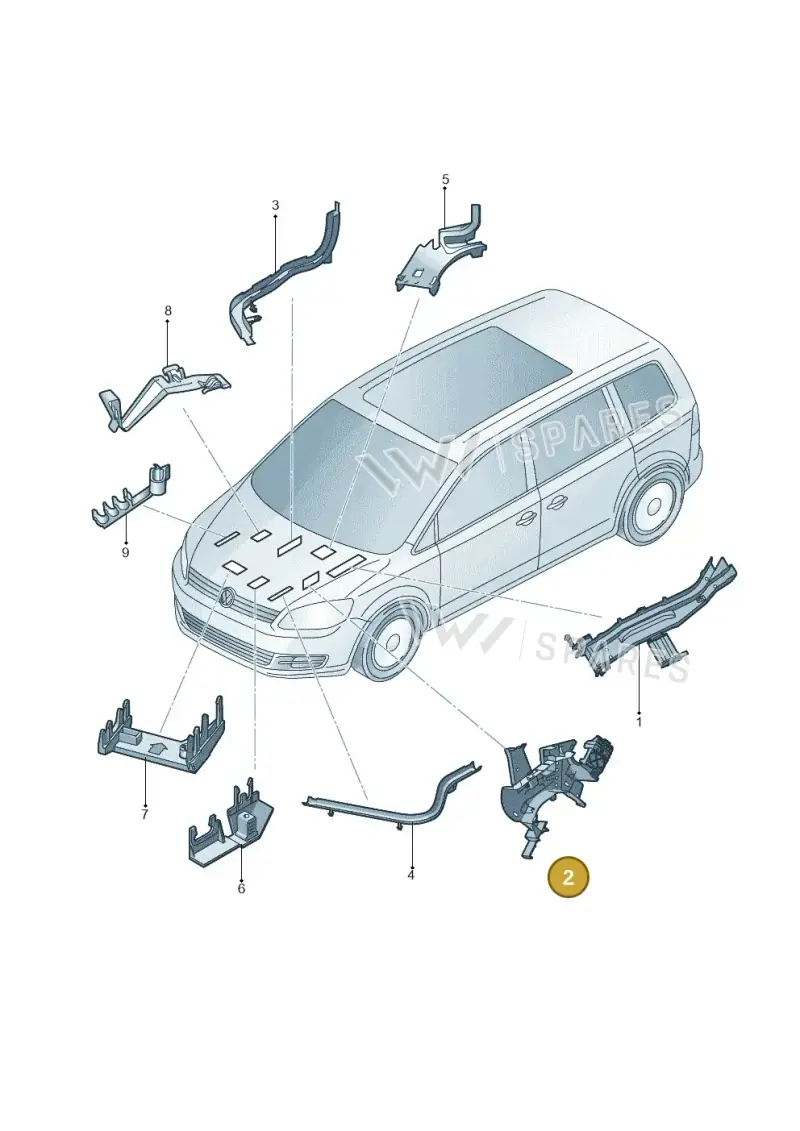 1K8971615E — Volkswagen Sharan BlueMotion (2015-2022) diagram 689972000, position 2