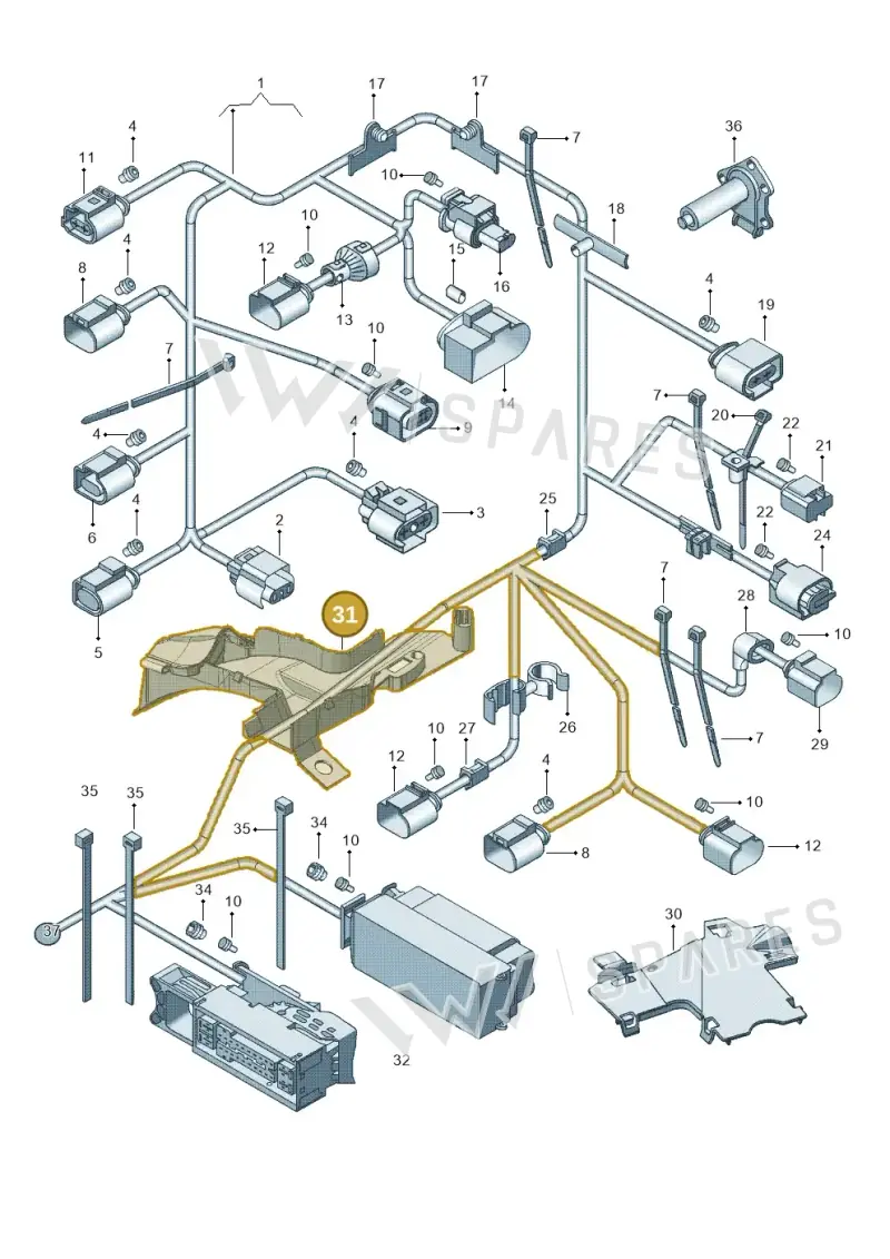1K8971615E — Volkswagen Sagitar (2014-2019) diagram 692971800, position 31