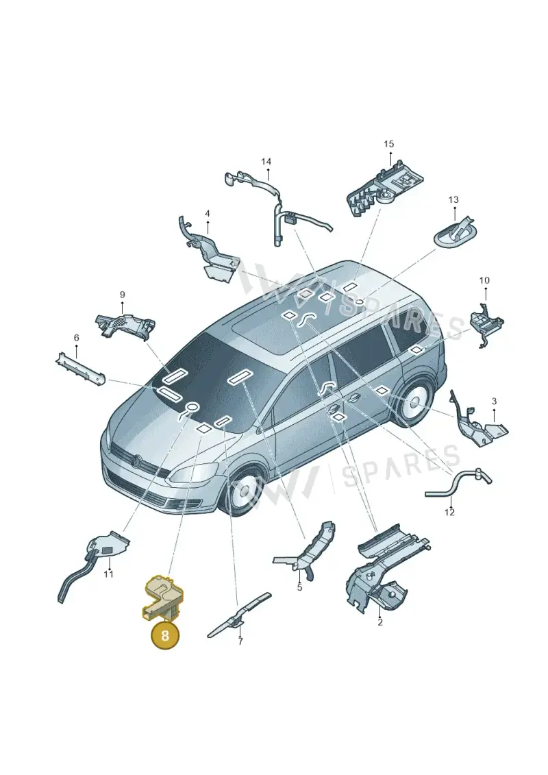 1K8971616 — Volkswagen Sharan BlueMotion (2015-2022) diagram 689972010, position 8