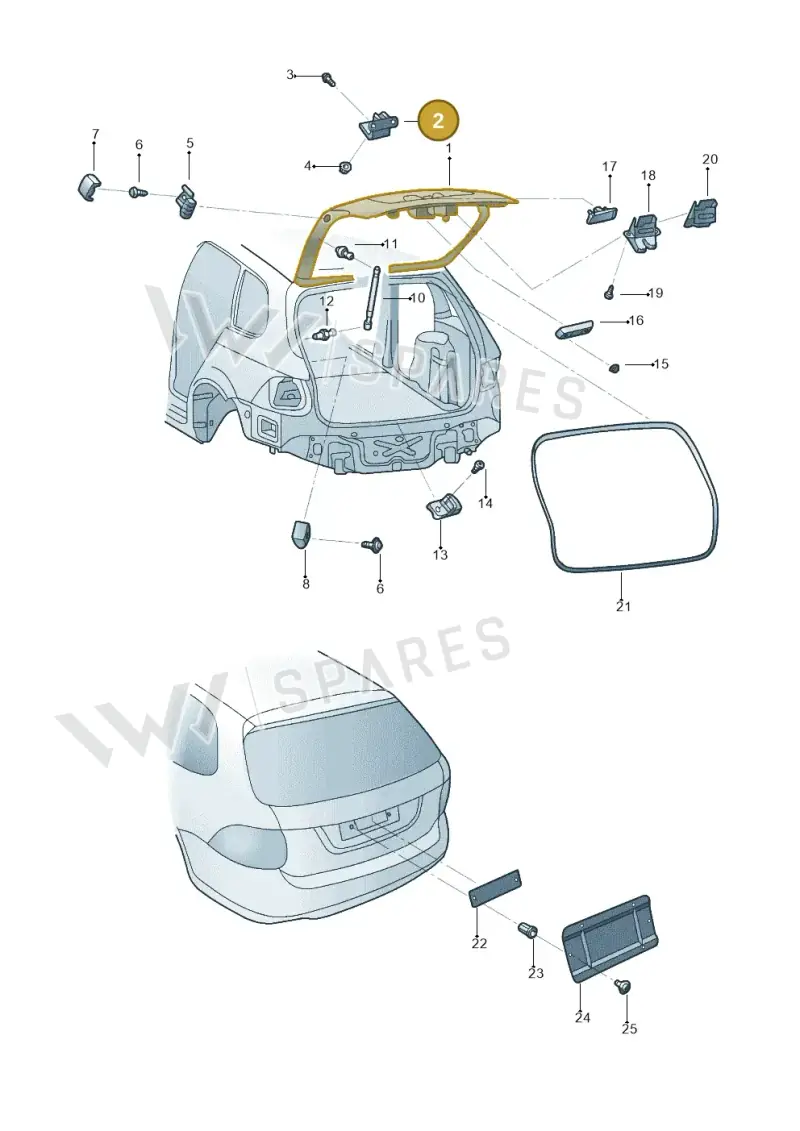 1K9827301 — Volkswagen Jetta variant (2009-2014) diagram 684827200, position 2