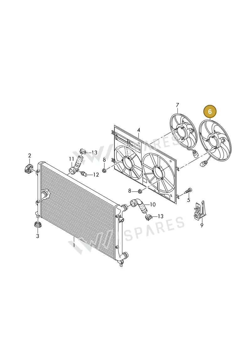 1KM959455G — Volkswagen DIES.-IND.-MOT.1,9>2,0 08> (2007-) diagram 425121870, position 6