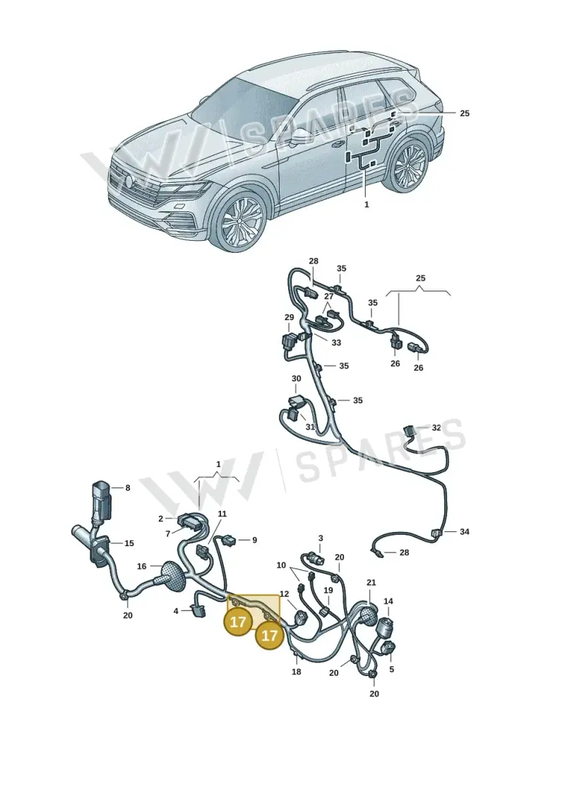 1M0971843 — Volkswagen Touareg (2017-2023) diagram 439972036, position 17