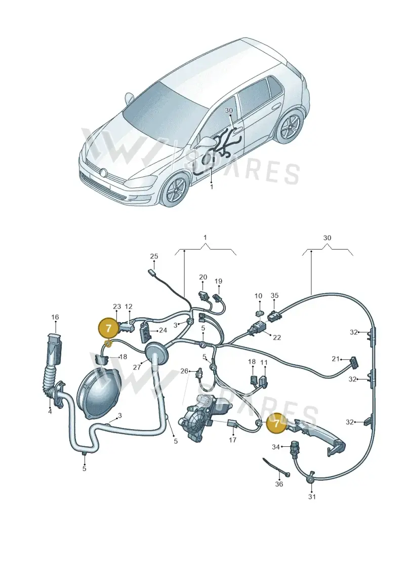 1M0971843 — Volkswagen Golf 2.0 (2016-2020) diagram 746972330, position 7