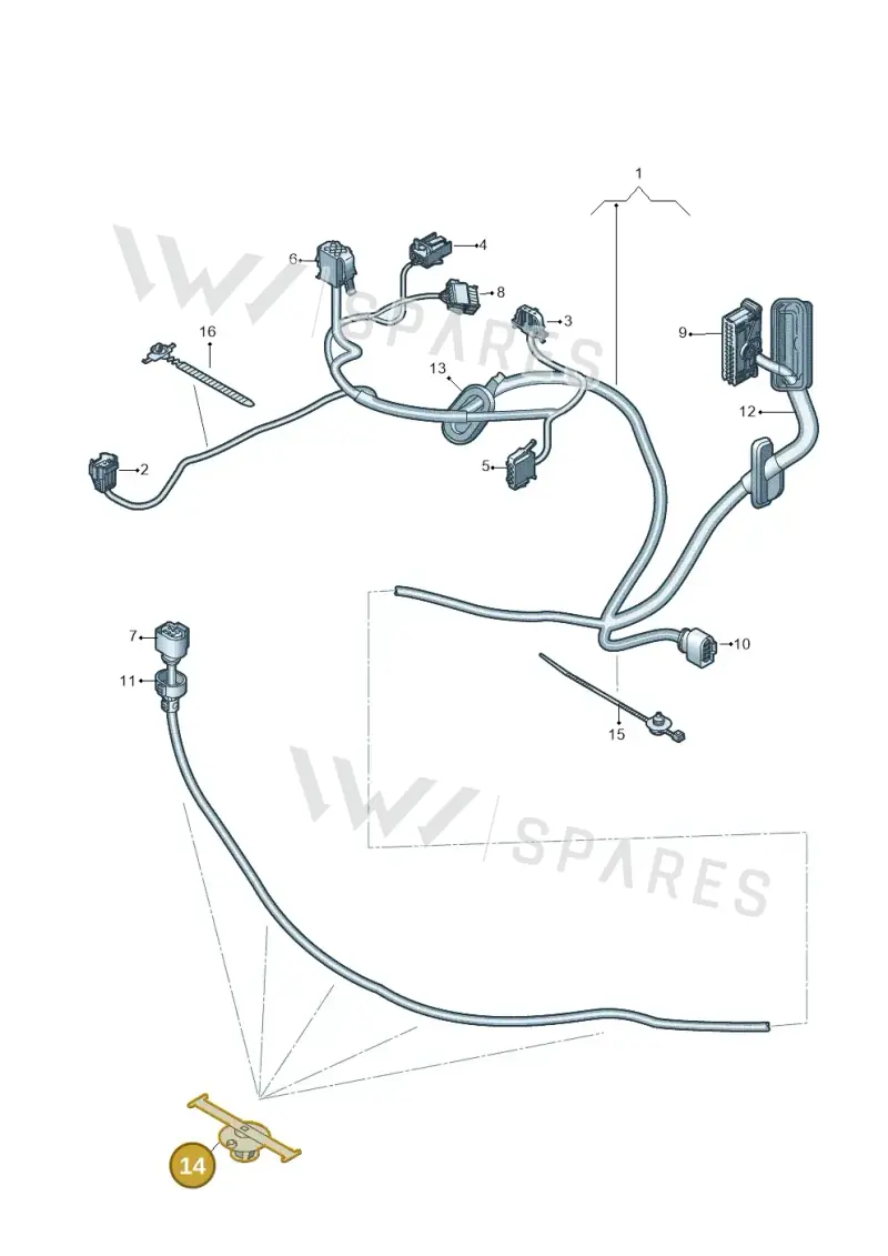 1M0971843 — Volkswagen Up! 1.0 BlueMotion (2016-2023) diagram 772972330, position 14