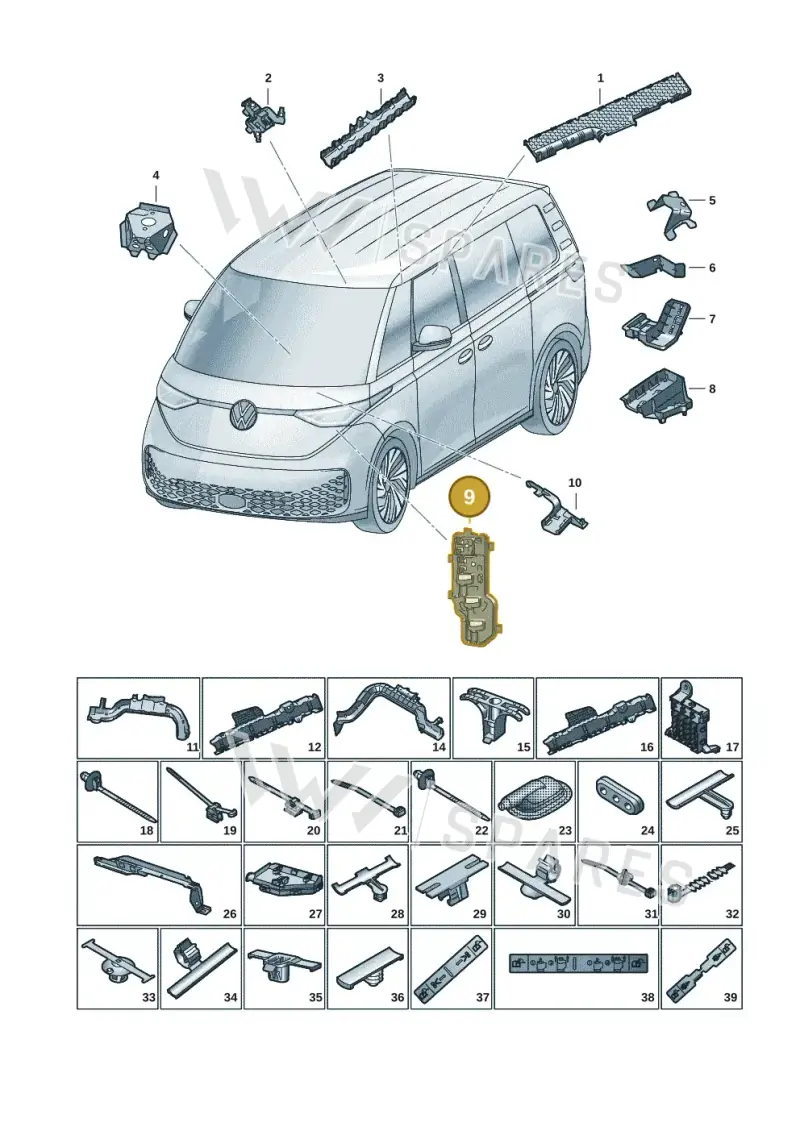 1N3937545 — Volkswagen ID. Buzz (2022-2025) diagram 15a972000, position 9