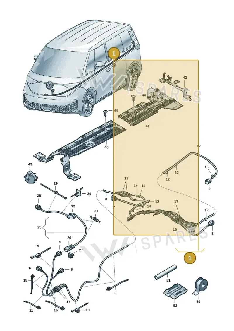 1N3971398R — Volkswagen ID. Buzz (2022-2025) diagram 15a970200, position 1