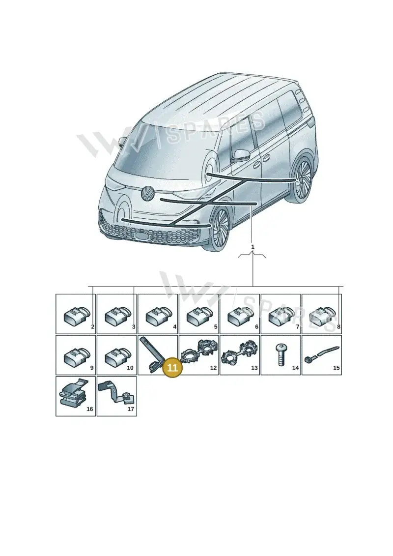 1N3971458C — Volkswagen ID. Buzz (2022-2025) diagram 15a971900, position 11