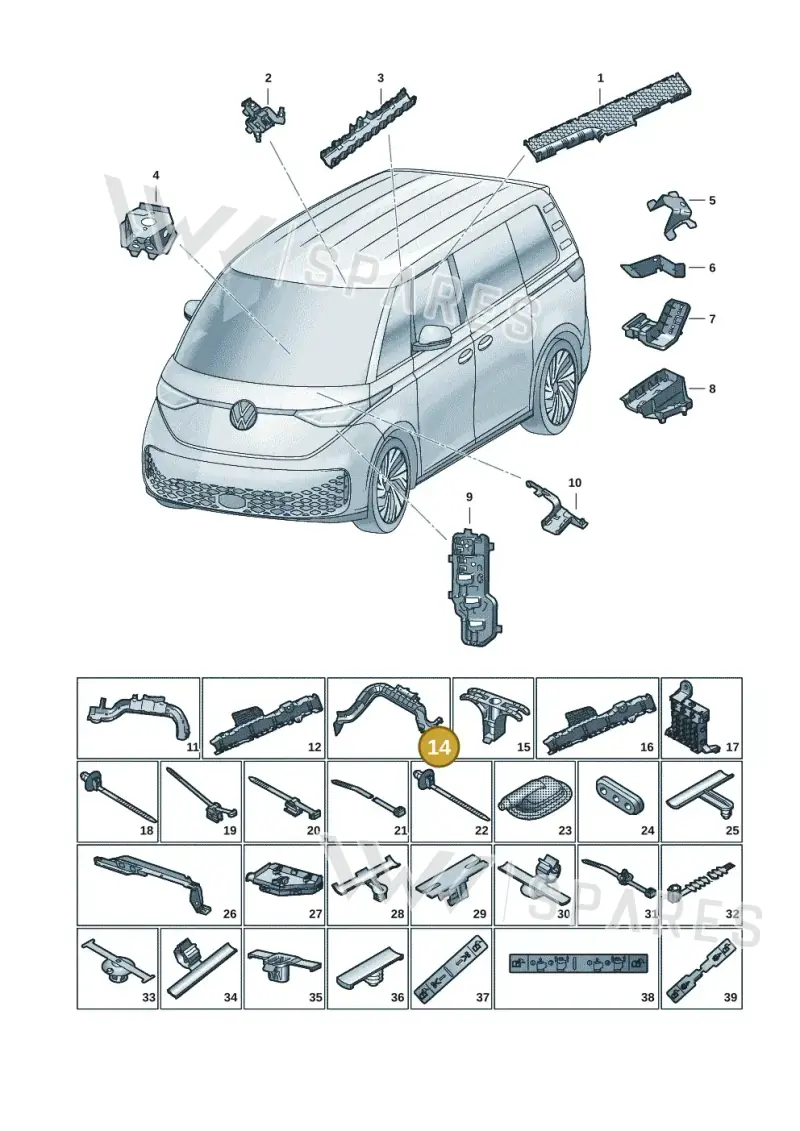 1N3971815 — Volkswagen ID. Buzz (2022-2025) diagram 15a972000, position 14