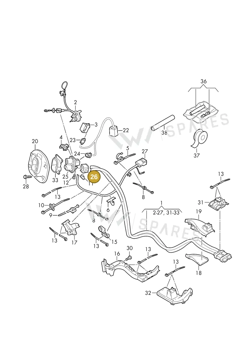 1N3972509K — Volkswagen ID.4 Pro (2020-2023) diagram 11a970006, position 26