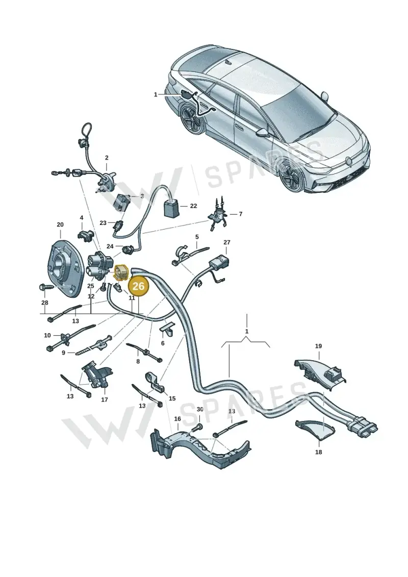 1N3972509K — Volkswagen ID.7 Limousine Pro (2023-) diagram 14b970150, position 26