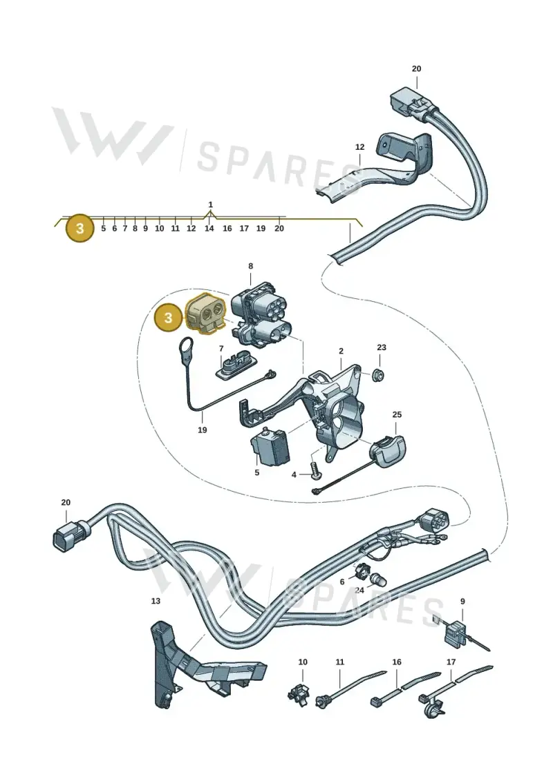 1N3972509K — Volkswagen Tiguan 2.0 (2023-) diagram 57x970150, position 3
