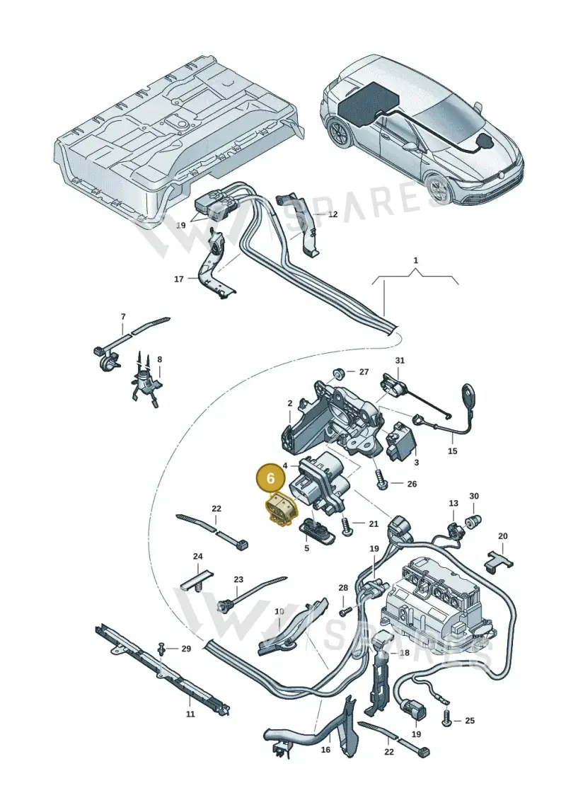 1N3972509K — Volkswagen Golf 2.0 BlueMotion (2019-2024) diagram 5h0970003, position 6