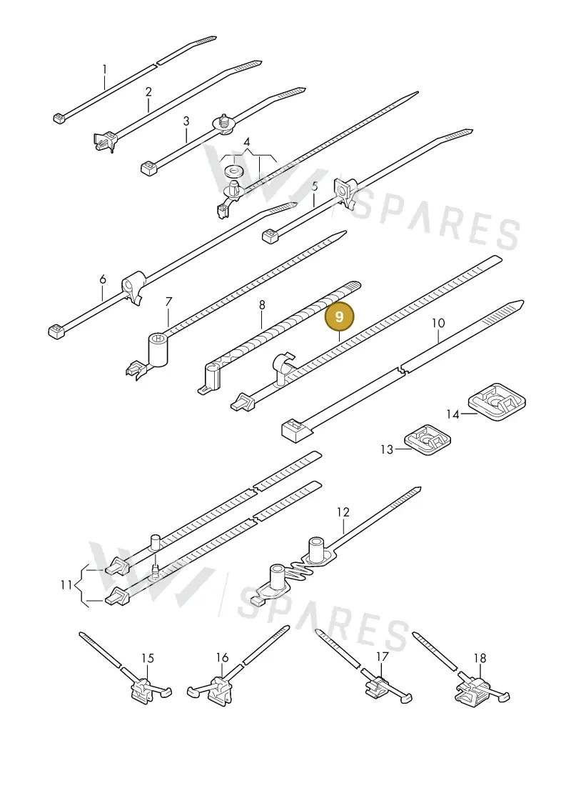 1P0971838B — Volkswagen 1J0 platform diagram 198979100, position 9