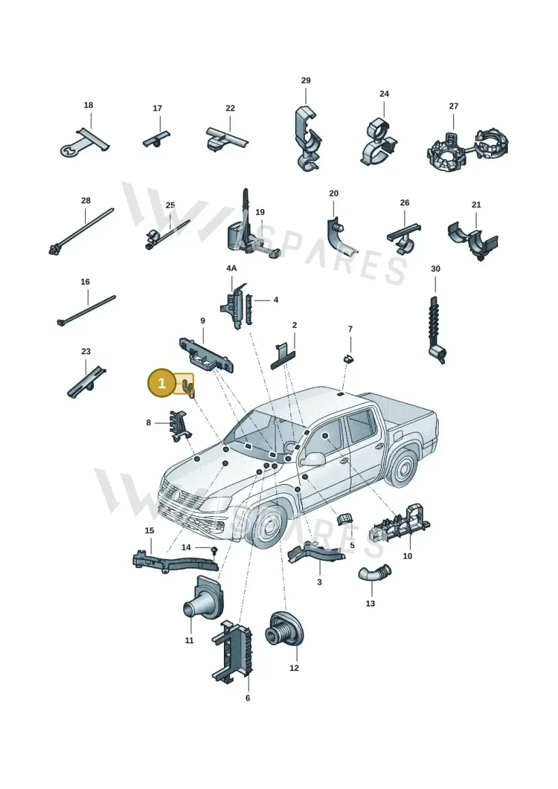 1P0971845 — Volkswagen Amarok twin cab (2022-) diagram 2ha971086, position 1