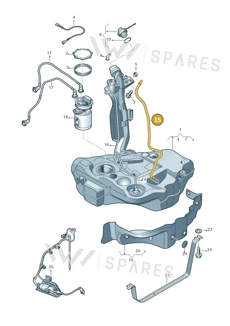 1Q0201993A — Volkswagen Scirocco 2.0 (2008-2014) diagram 482201050, position 15