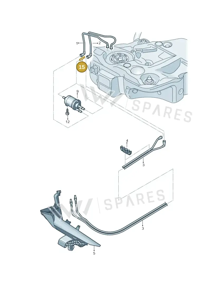 1Q0201995 — Volkswagen Scirocco 2.0 (2008-2014) diagram 651201400, position 15