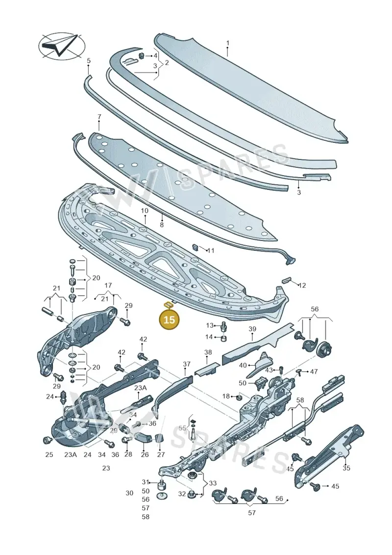 1Q0825329 — Volkswagen Eos BlueMotion (2010-2015) diagram 482825100, position 15
