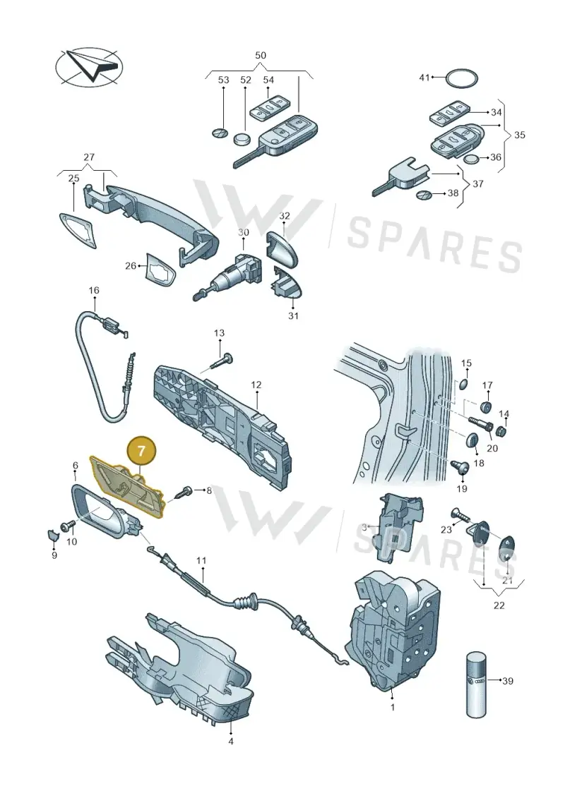 1Q0837197 — Volkswagen Scirocco 2.0 (2014-2017) diagram 651837000, position 7